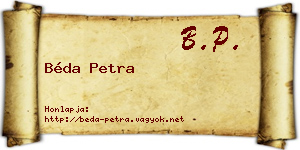 Béda Petra névjegykártya