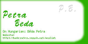 petra beda business card